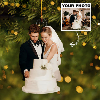 Personalized Photo Mica Ornament - Christmas, Anniversary Gift For Couple, Wedding Couple - Customized Your Photo Ornament