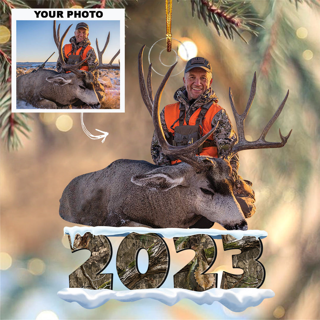 Hunting Christmas Ornament - Personalized Photo Mica Ornament - Christmas Gift For Hunter, Hunting Lovers UPL0PD035