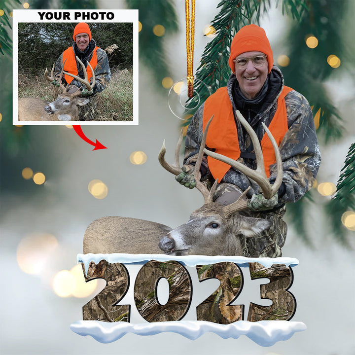 Hunting Christmas Ornament - Personalized Photo Mica Ornament - Christmas Gift For Hunter, Hunting Lovers UPL0PD035