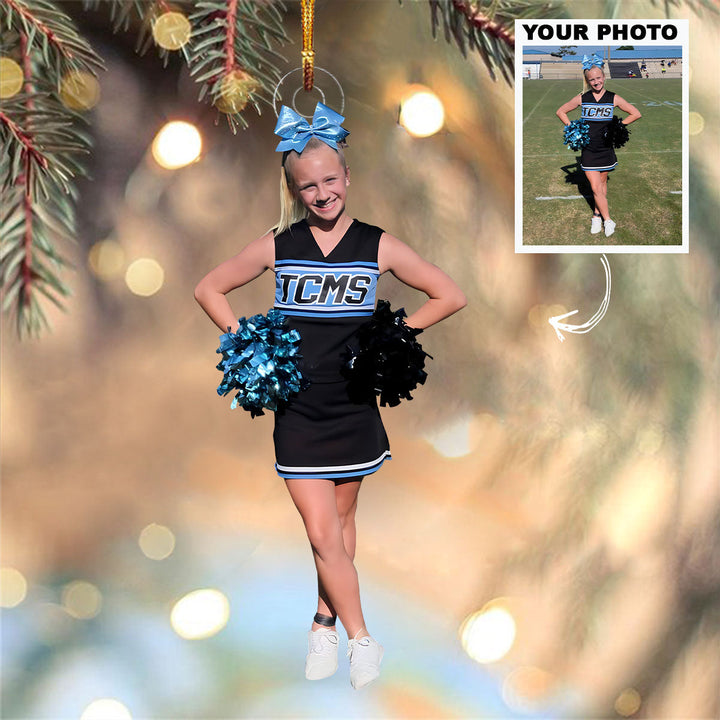Little Cheerleader Ornament - Personalized Custom Photo Mica Ornament - Christmas Gift For Kids, Cheerleaders, Family Members