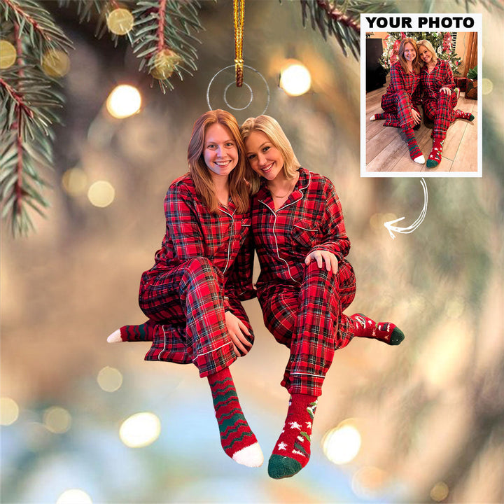 Merry Christmas My Family - Personalized Custom Photo Mica Ornament - Christmas Gift For Family Members, Friends