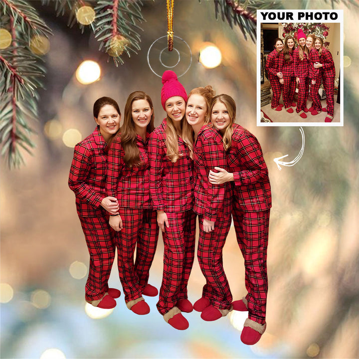 Merry Christmas My Family - Personalized Custom Photo Mica Ornament - Christmas Gift For Family Members, Friends