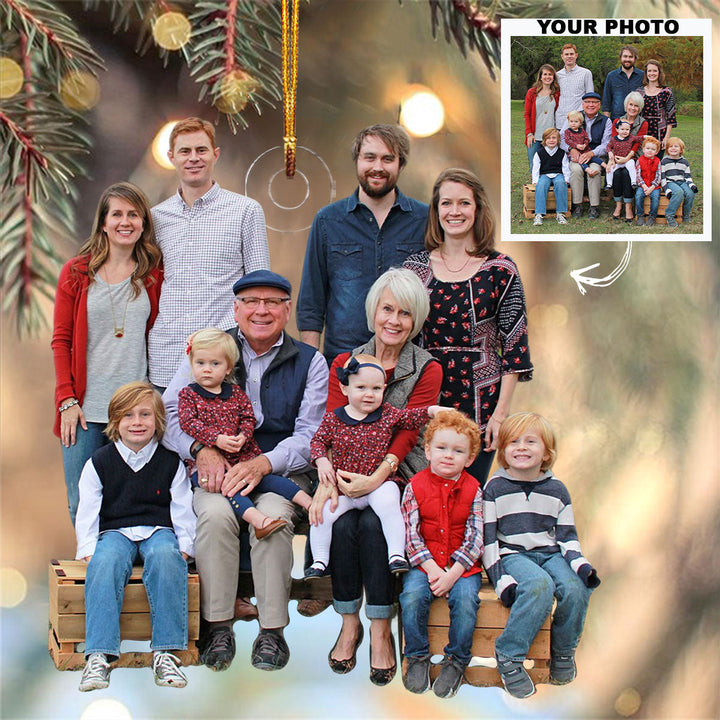 Customized Photo Ornament Couple, Family Christmas - Personalized Photo Mica Ornament