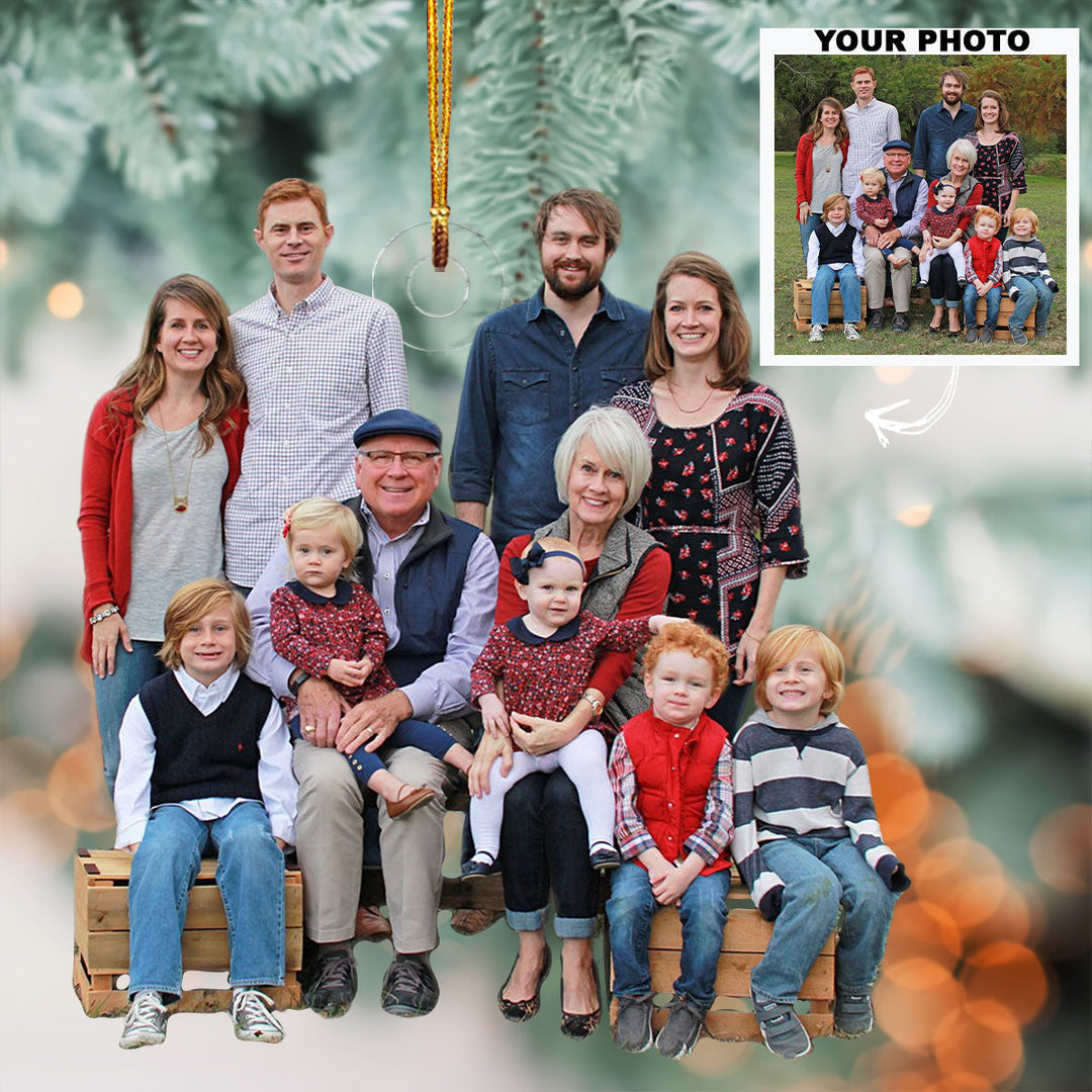 Customized Photo Ornament Couple, Family Christmas - Personalized Photo Mica Ornament