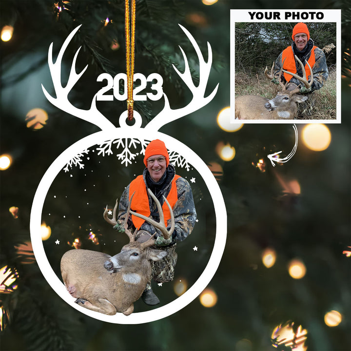 Hunting 2023 Christmas Ornament - Personalized Photo Mica Ornament - Christmas Gift For Hunter, Hunting Lovers UPL0PD036