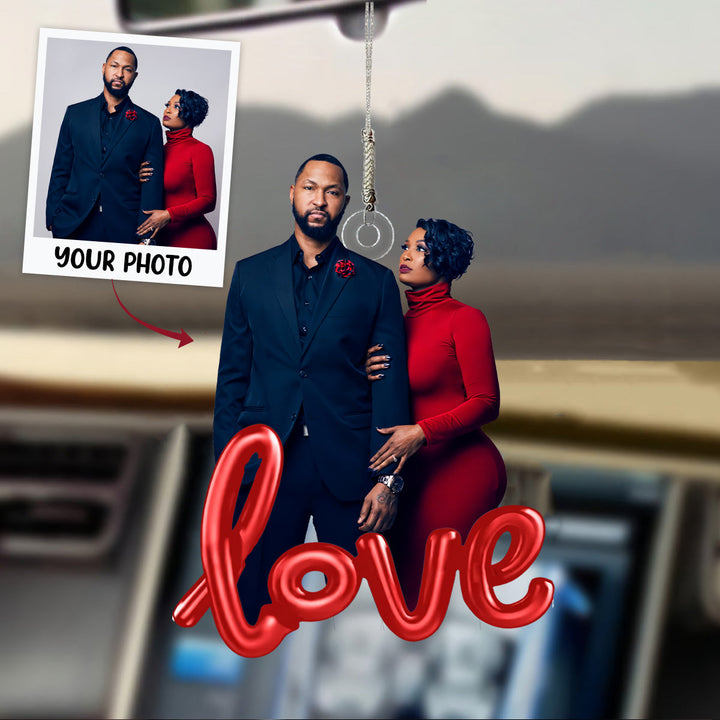 Love Photo Custom - Personalized Car Hanging Ornament - Gift For Couple UPL0PD036
