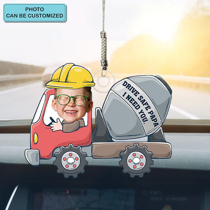 Come Home Safe Daddy - Personalized Custom Car Hanging Ornament - Gift For Father's Day, Family Members