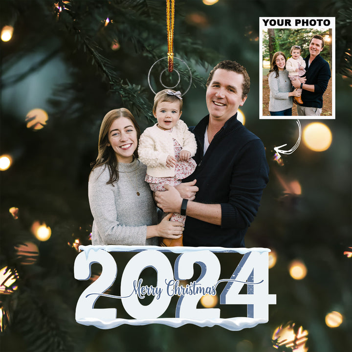 2024 Merry Christmas - Personalized Photo Mica Ornament - Christmas Gift For Family Members UPL0PD038