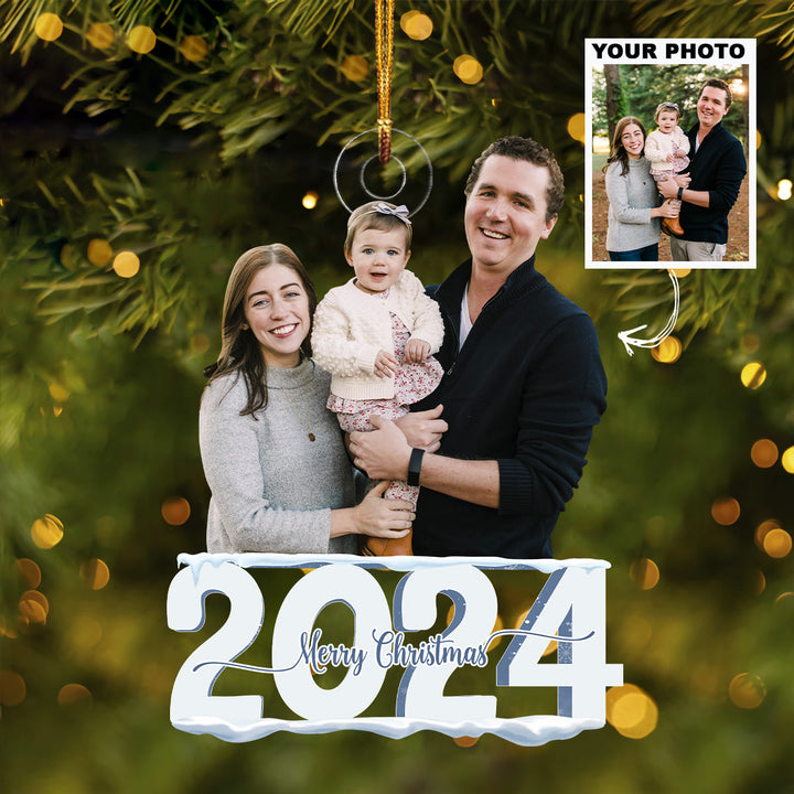 2024 Merry Christmas - Personalized Photo Mica Ornament - Christmas Gift For Family Members UPL0PD038