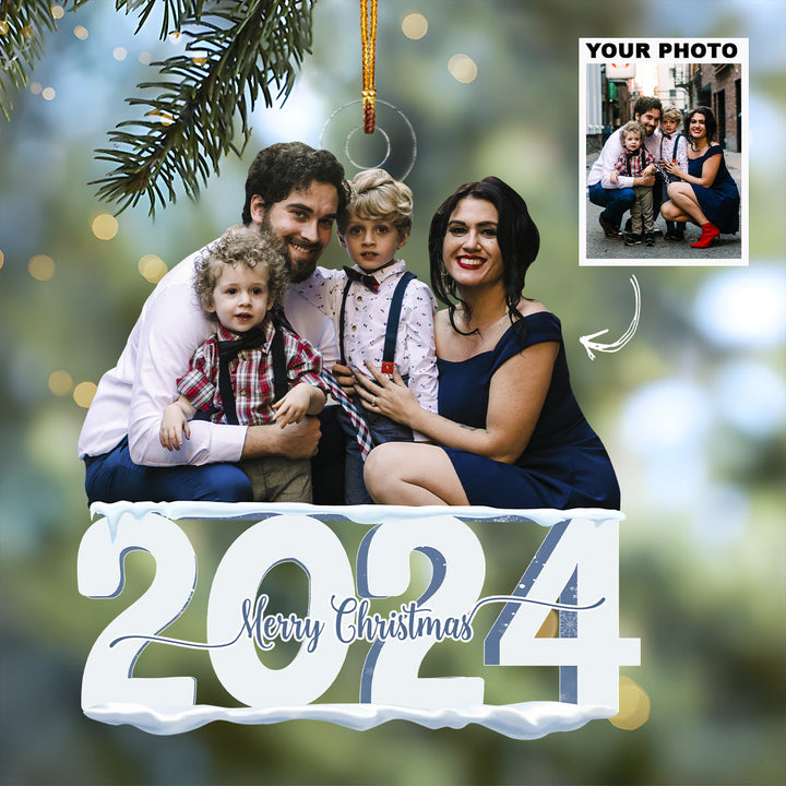 2024 Merry Christmas - Personalized Photo Mica Ornament - Christmas Gift For Family Members UPL0PD038