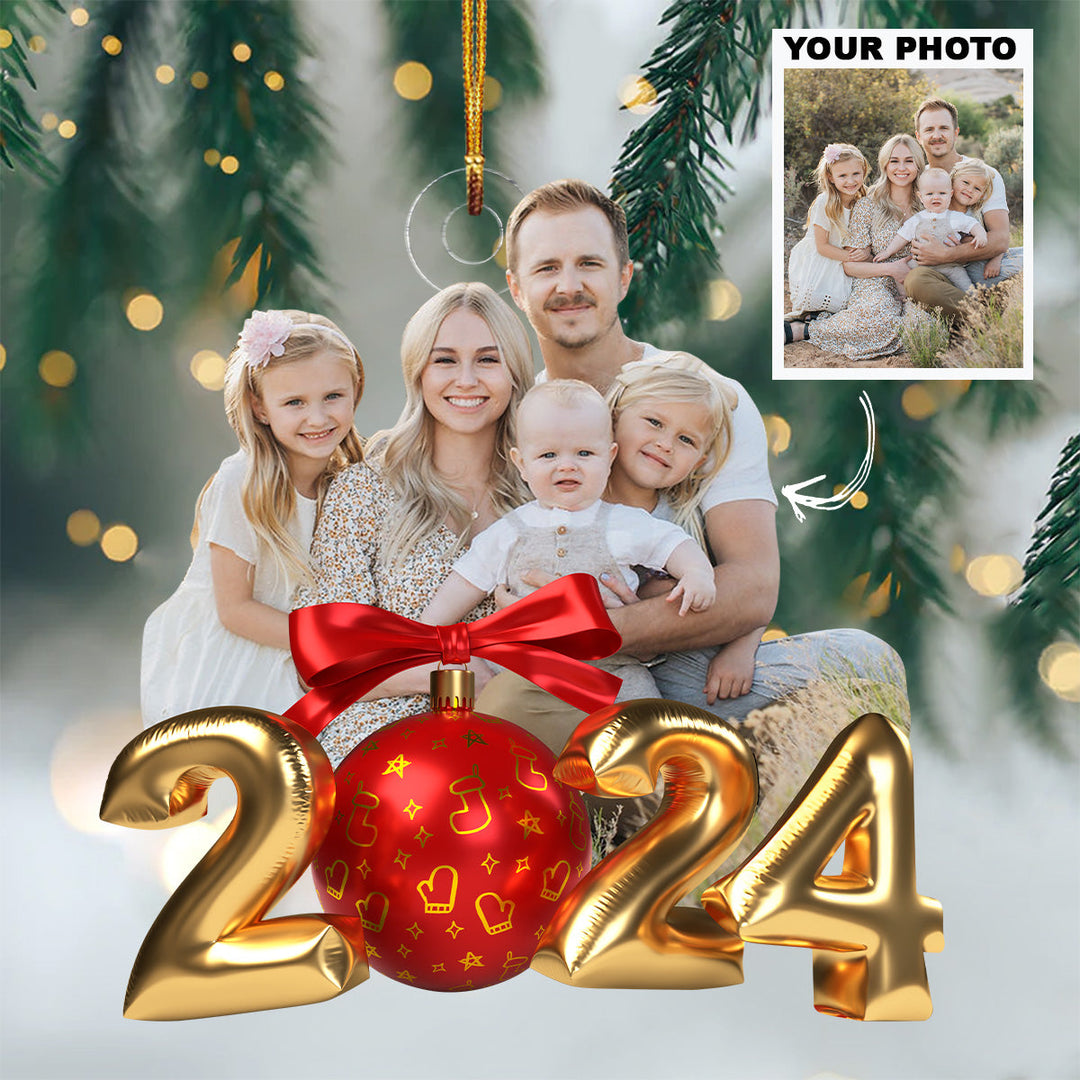 We Love You Dad - Personalized Photo Mica Ornament - Christmas Gift For Family Members UPL0PD039