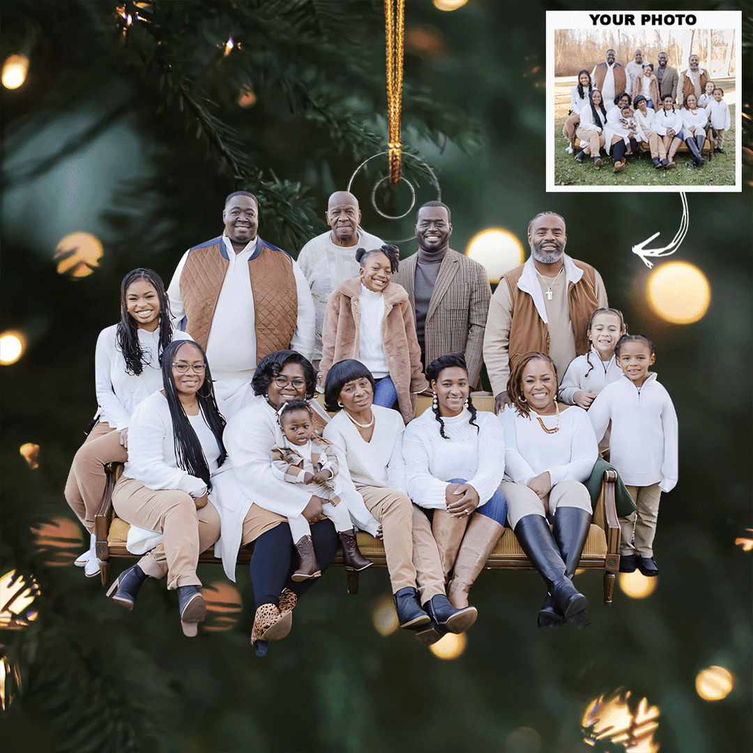 This Is Our Family - Personalized Photo Mica Ornament - Christmas Gift For Family Members
