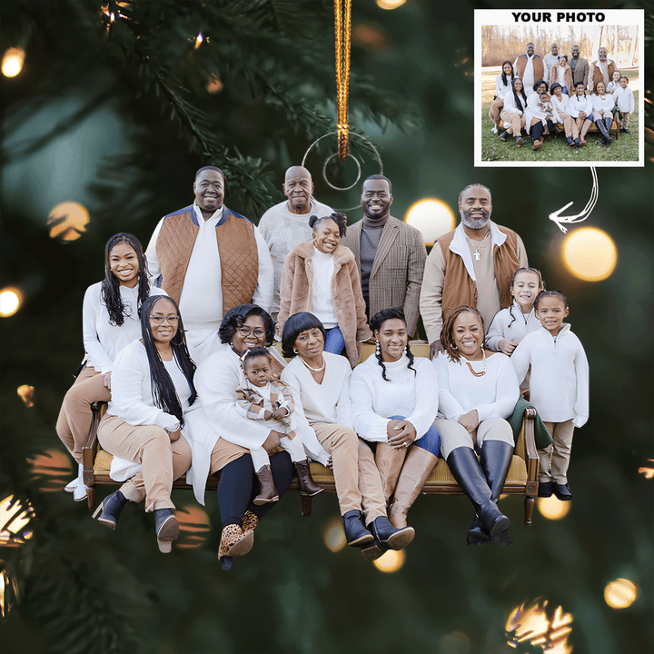 This Is Our Family - Personalized Photo Mica Ornament - Christmas Gift For Family Members
