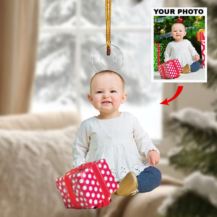 Gifted Joy - Personalized Photo Mica Ornament - Christmas Gift For Family, Family Members