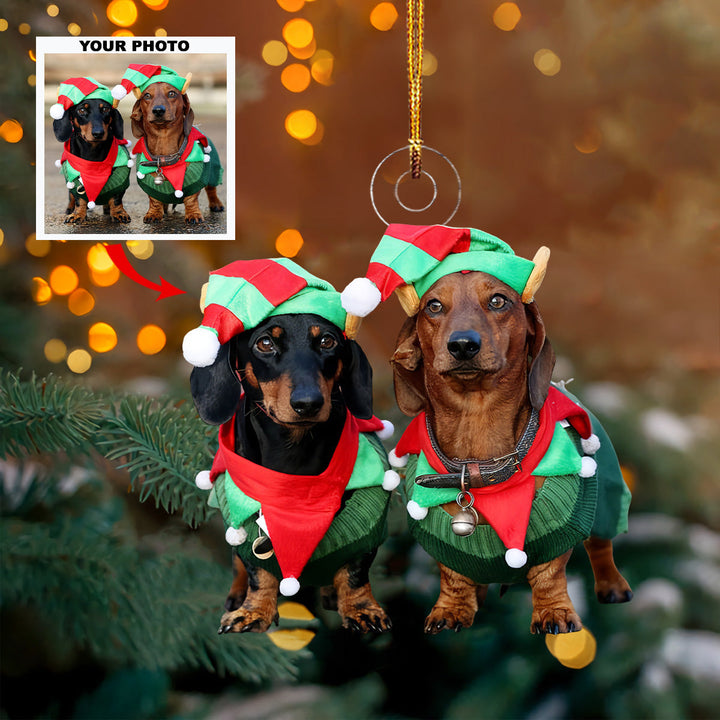 Festive Friend - Personalized Photo Mica Ornament - Christmas Gift For Pet Lovers, Dog Lovers