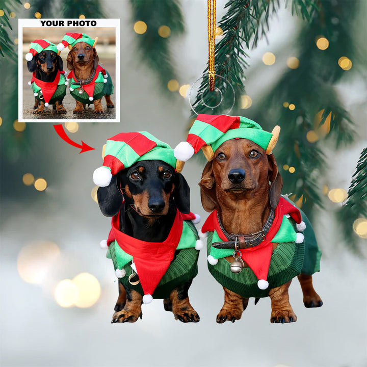 Festive Friend - Personalized Photo Mica Ornament - Christmas Gift For Pet Lovers, Dog Lovers