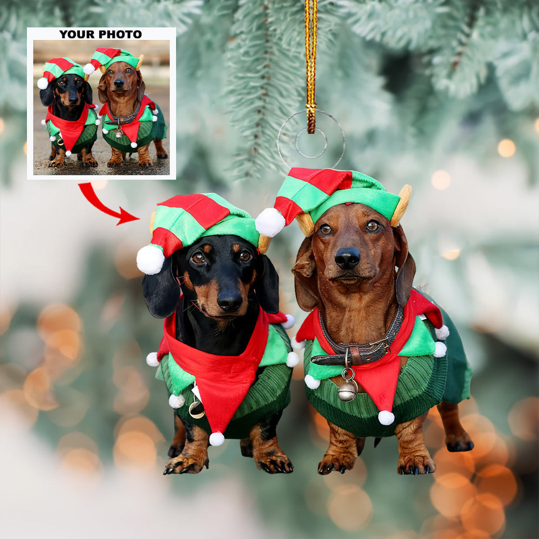 Festive Friend - Personalized Photo Mica Ornament - Christmas Gift For Pet Lovers, Dog Lovers
