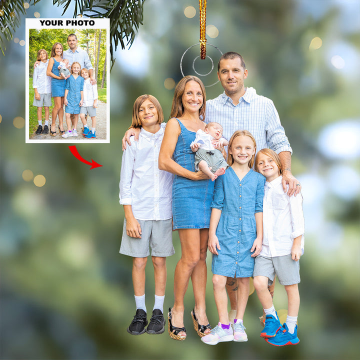 Family Love- Personalized Photo Mica Ornament - Christmas Gift For Family, Family Members