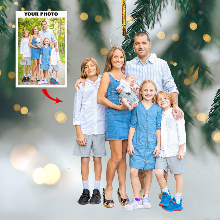 Family Love- Personalized Photo Mica Ornament - Christmas Gift For Family, Family Members