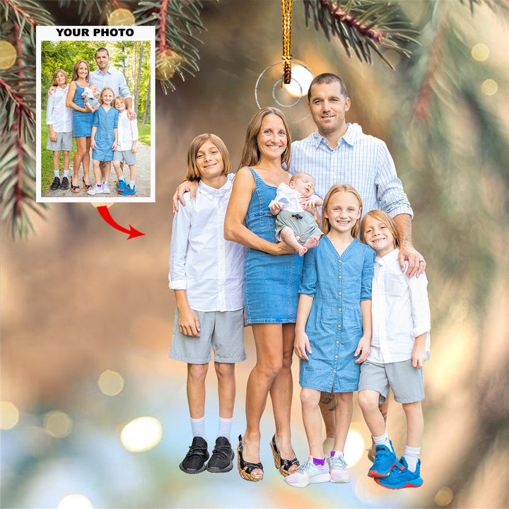 Family Love- Personalized Photo Mica Ornament - Christmas Gift For Family, Family Members