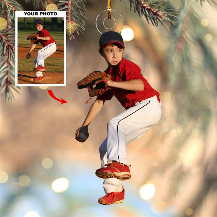Action Play - Personalized Photo Mica Ornament - Christmas Gift For Sport Lovers, Family Members