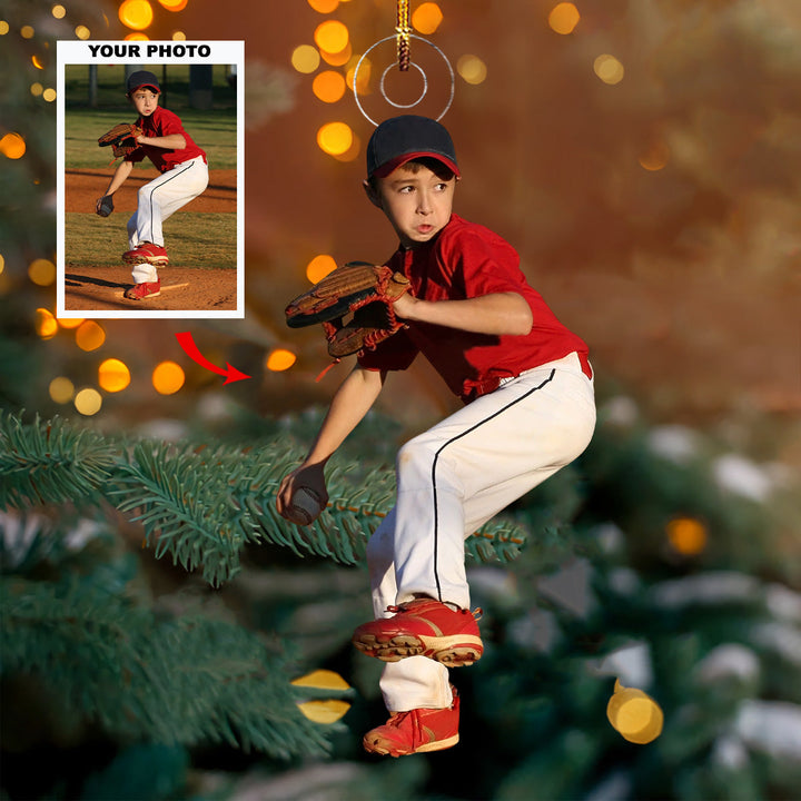 Action Play - Personalized Photo Mica Ornament - Christmas Gift For Sport Lovers, Family Members