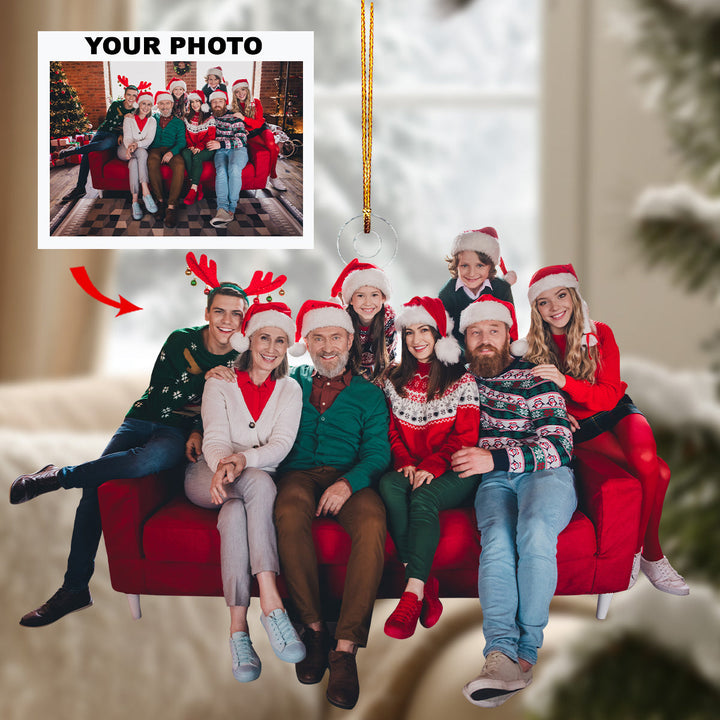 Christmas Family- Personalized Photo Mica Ornament - Christmas Gift For Family