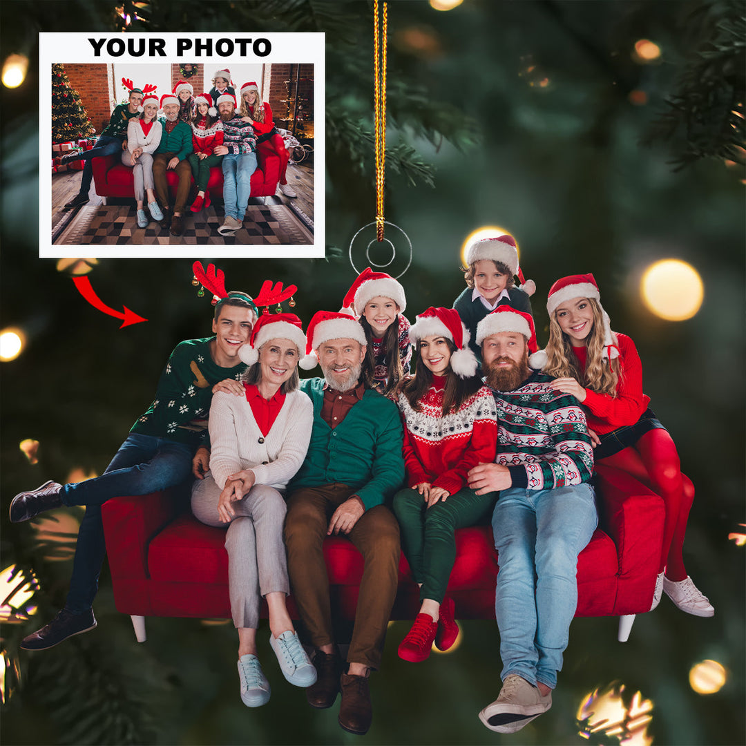 Christmas Family- Personalized Photo Mica Ornament - Christmas Gift For Family
