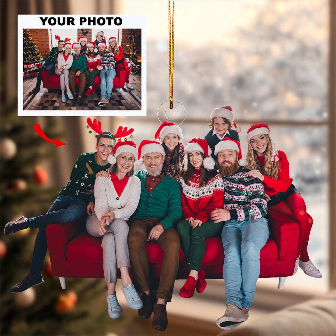 Christmas Family- Personalized Photo Mica Ornament - Christmas Gift For Family