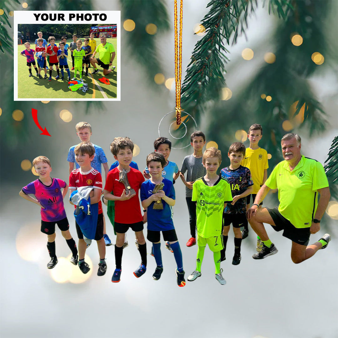 Dream Team - Personalized Photo Mica Ornament - Gift For Soccer Lovers, Family Members