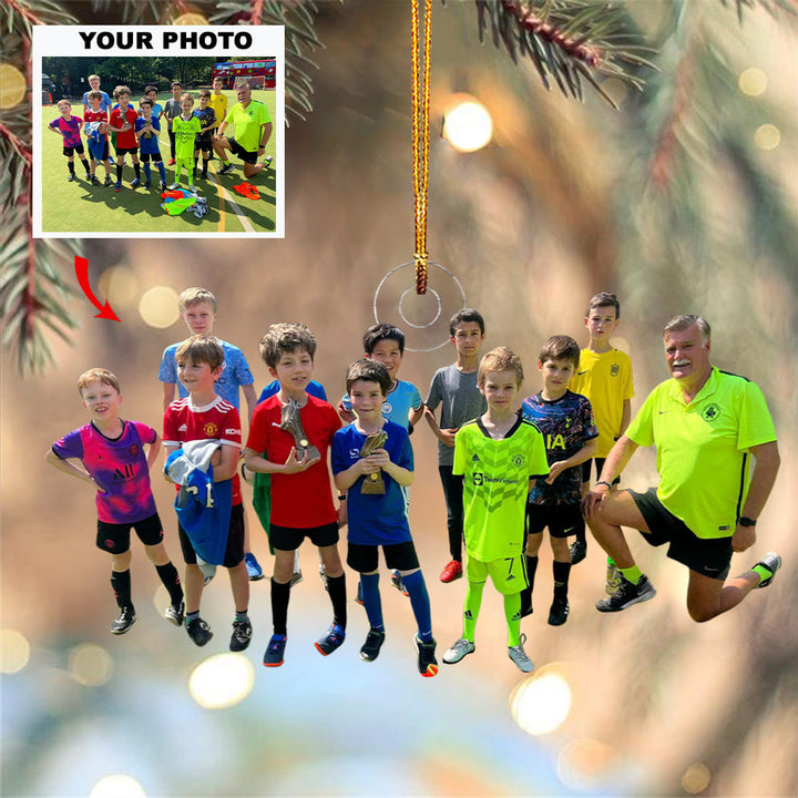 Dream Team - Personalized Photo Mica Ornament - Gift For Soccer Lovers, Family Members