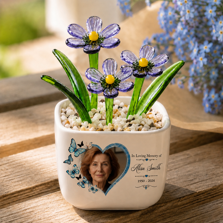 In Loving Memory - Personalized Memorial Flower Pot - Gift for Family Members