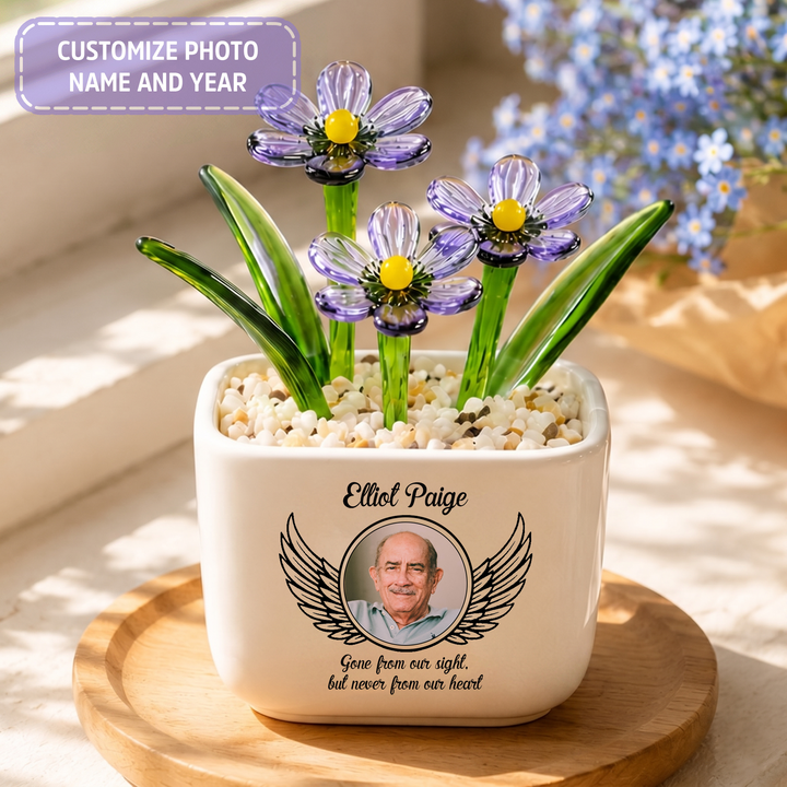 Gone From Our Sight - Personalized Memorial Flower Pot - Gift for Family Member