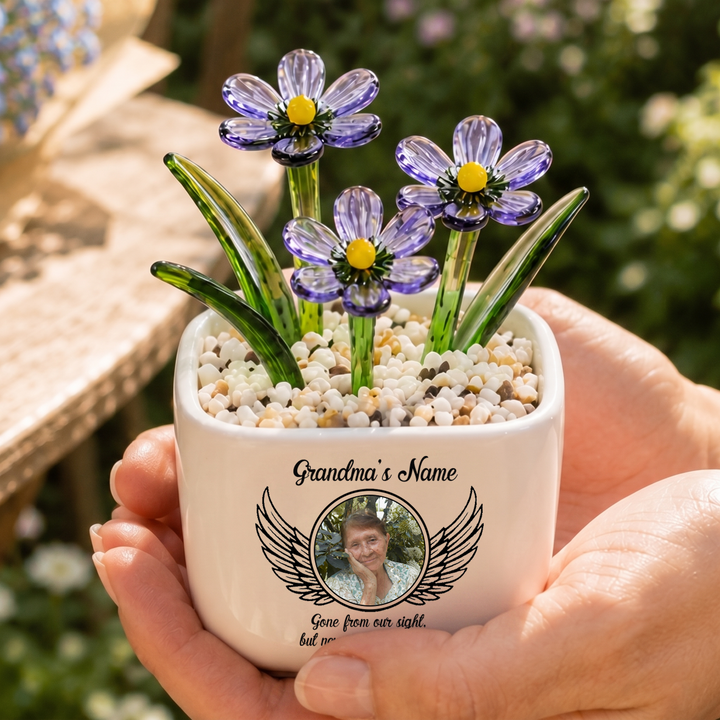 Gone From Our Sight - Personalized Memorial Flower Pot - Gift for Family Member