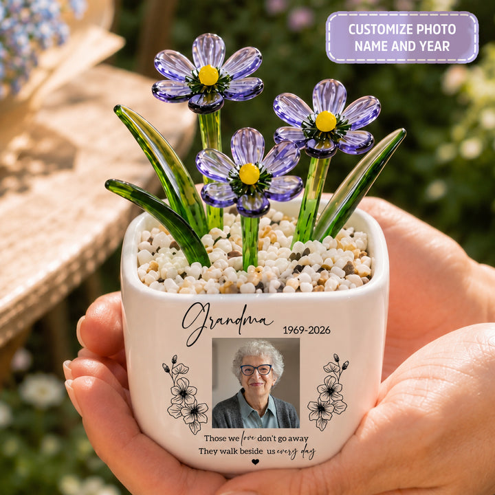 Forever By Our Side - Personalized Memorial Flower Pot - Gift For Family Members