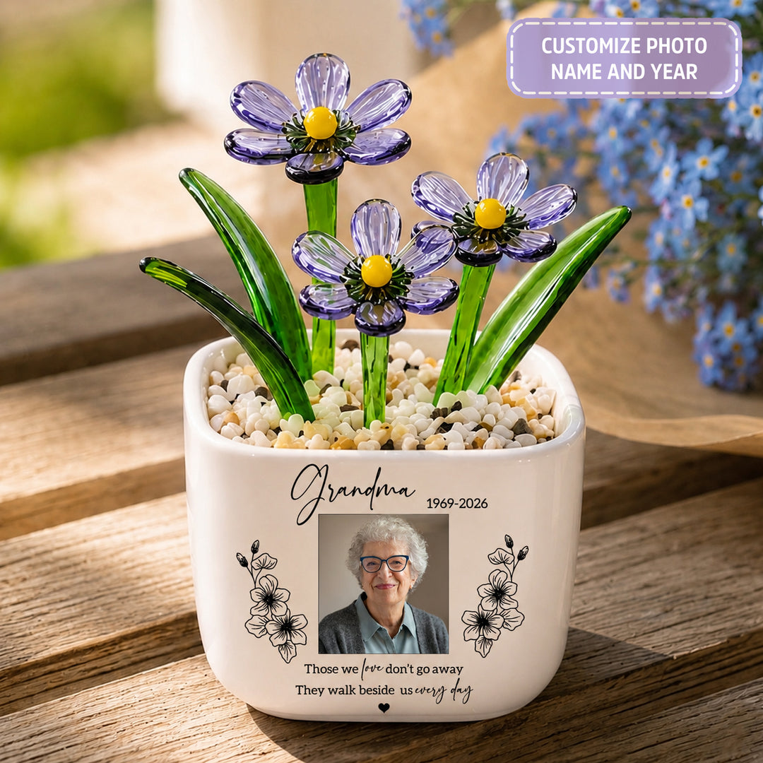 Forever By Our Side - Personalized Memorial Flower Pot - Gift For Family Members