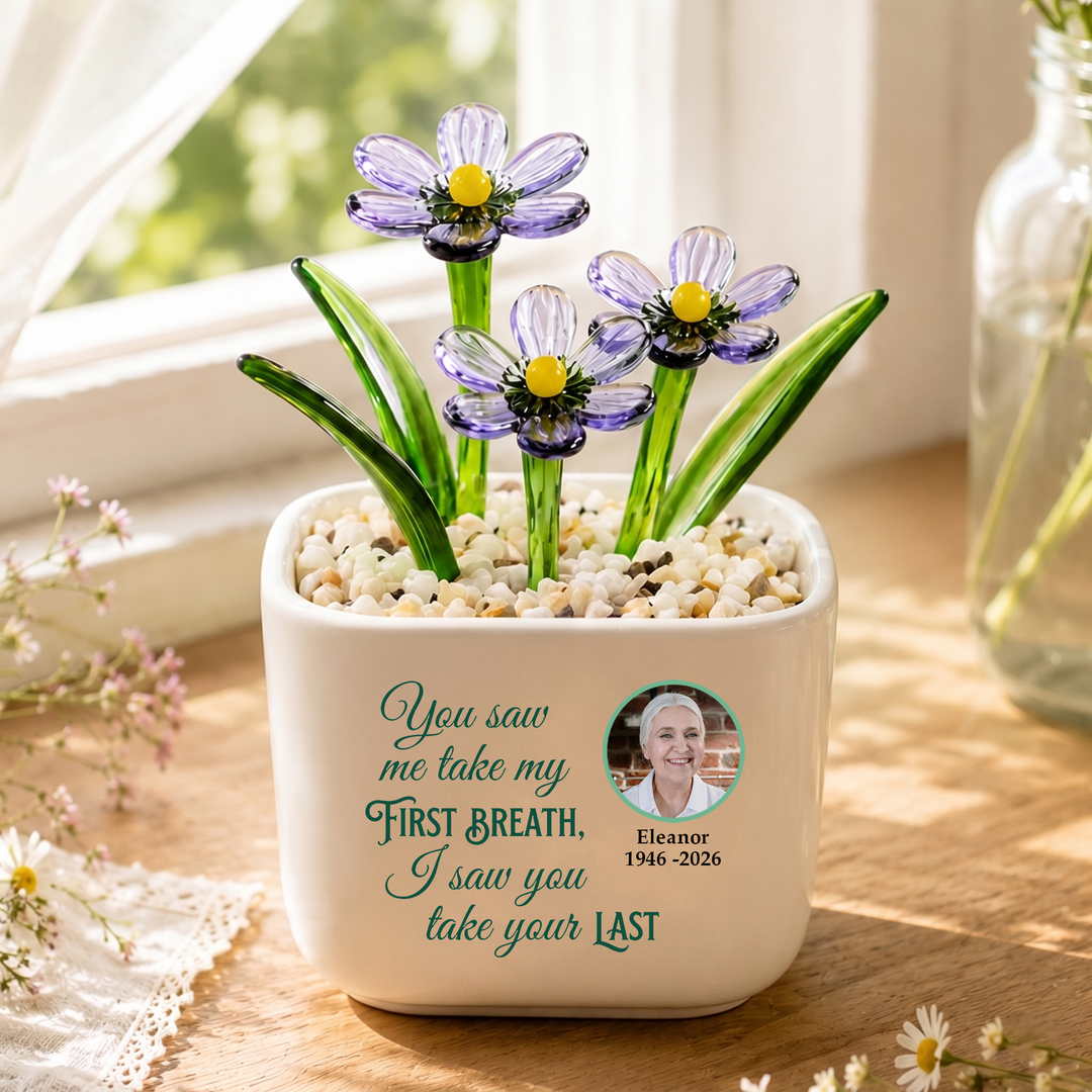 You See Me Take My First Breath - Personalized Memorial Flower Pot - Gift for Family Member