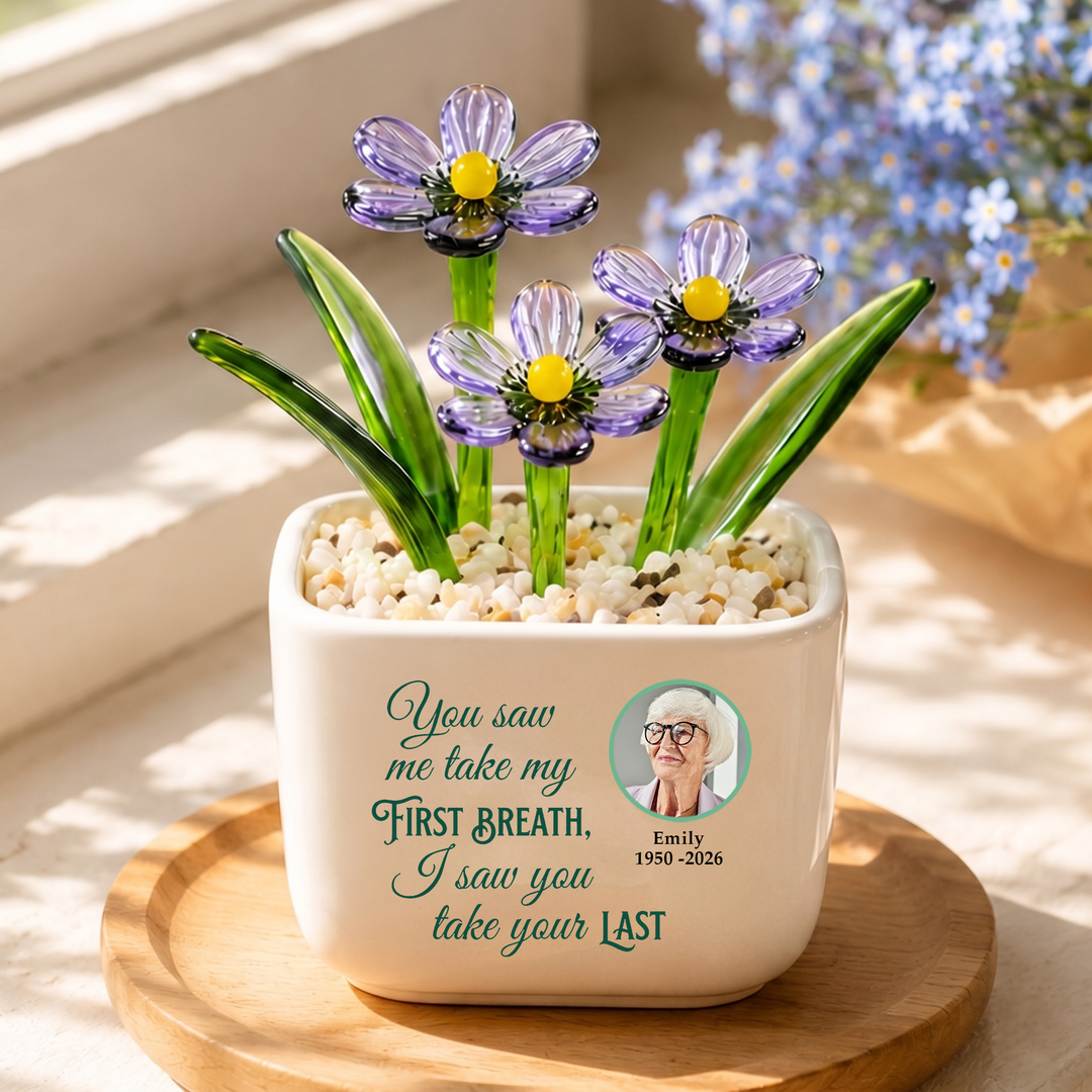 You See Me Take My First Breath - Personalized Memorial Flower Pot - Gift for Family Member