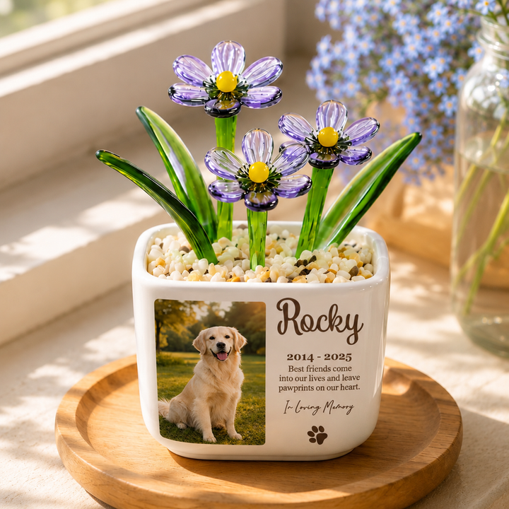 Best Friends Come & Leave - Personalized Pet Memorial Flower Pot - Gift For Dog Lover, Cat Lover