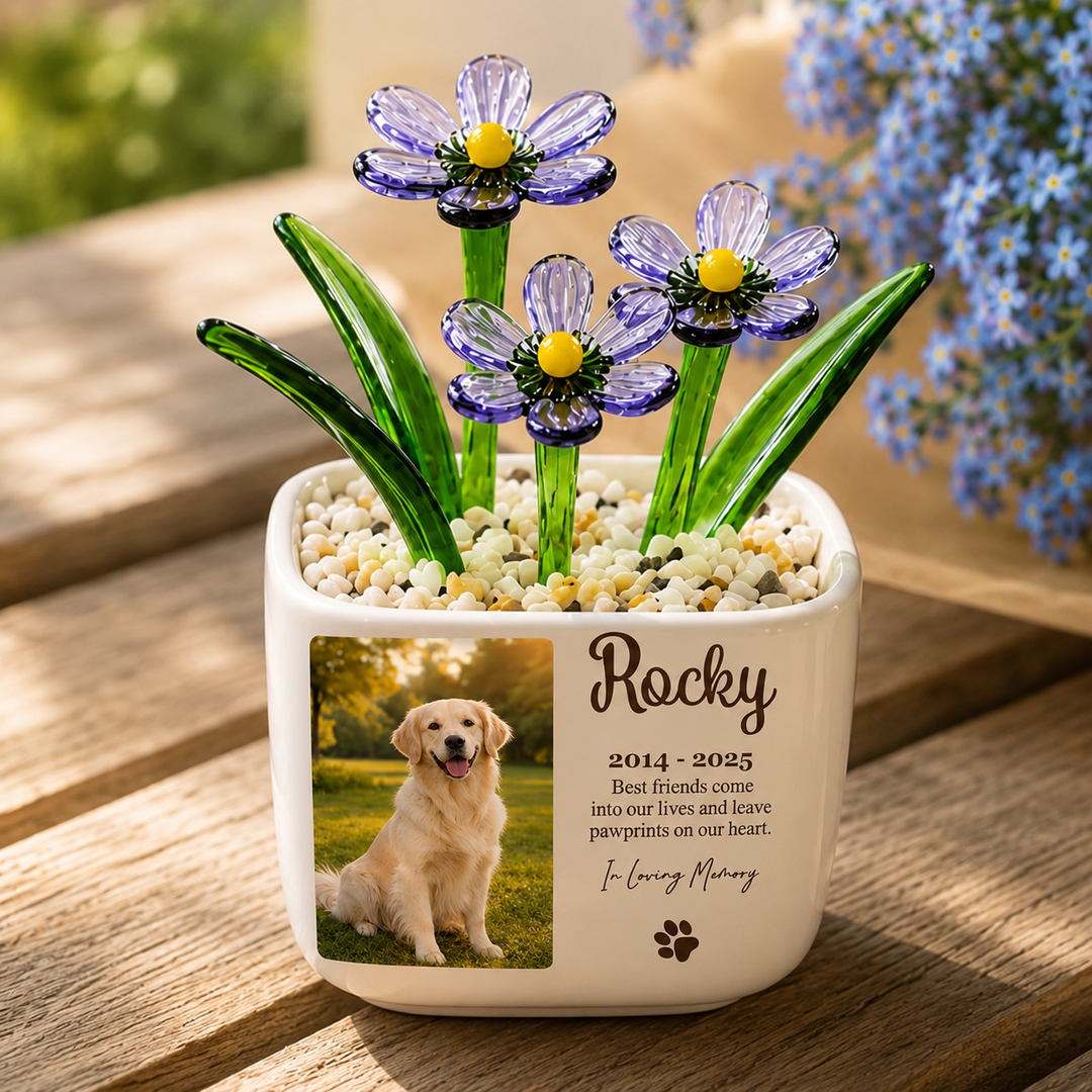 Best Friends Come & Leave - Personalized Pet Memorial Flower Pot - Gift For Dog Lover, Cat Lover