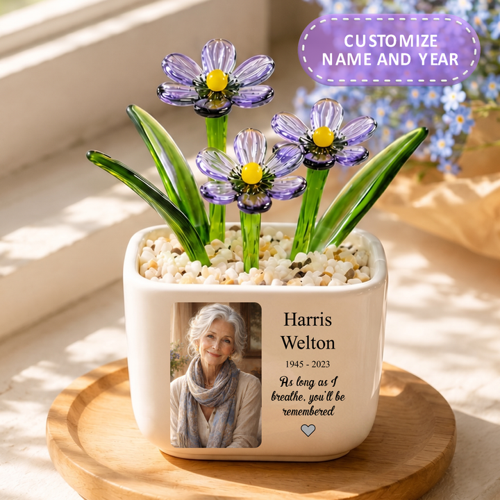 As Long As I Breathe - Personalized Baby Memorial Flower Pot - Gift For Family Members