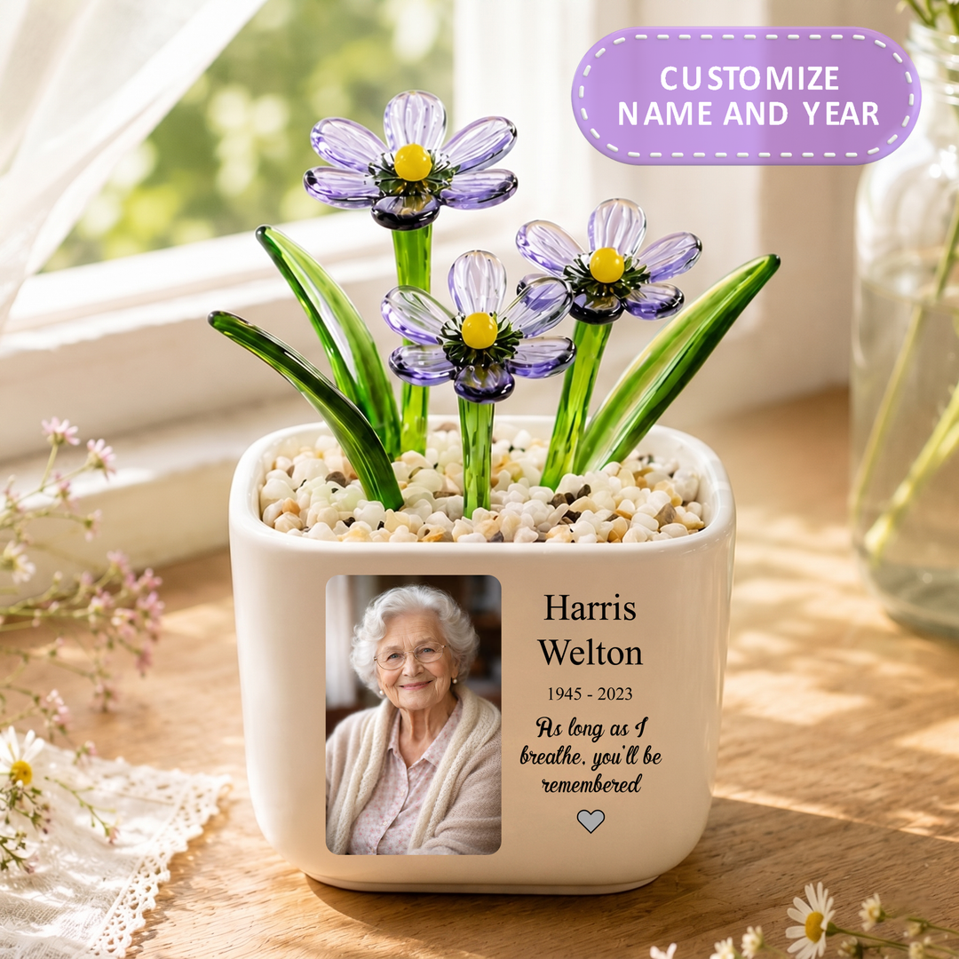 As Long As I Breathe - Personalized Baby Memorial Flower Pot - Gift For Family Members