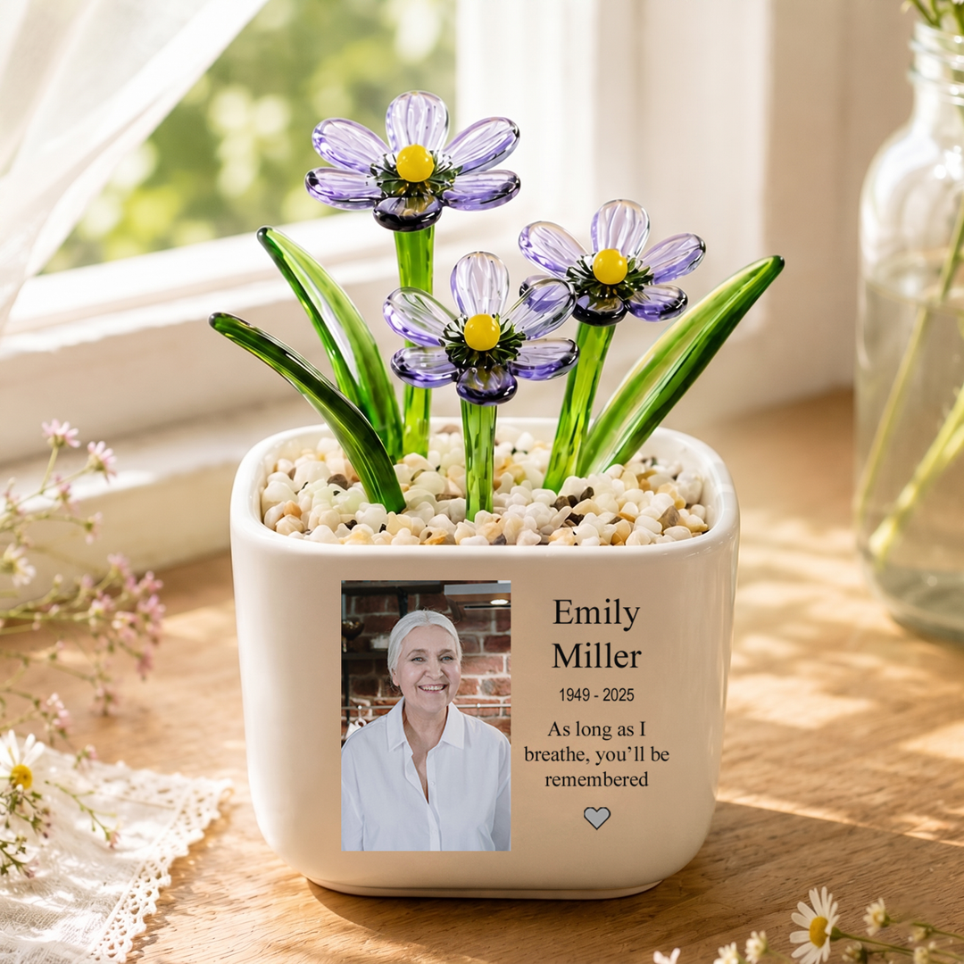 As Long As I Breathe - Personalized Baby Memorial Flower Pot - Gift For Family Members