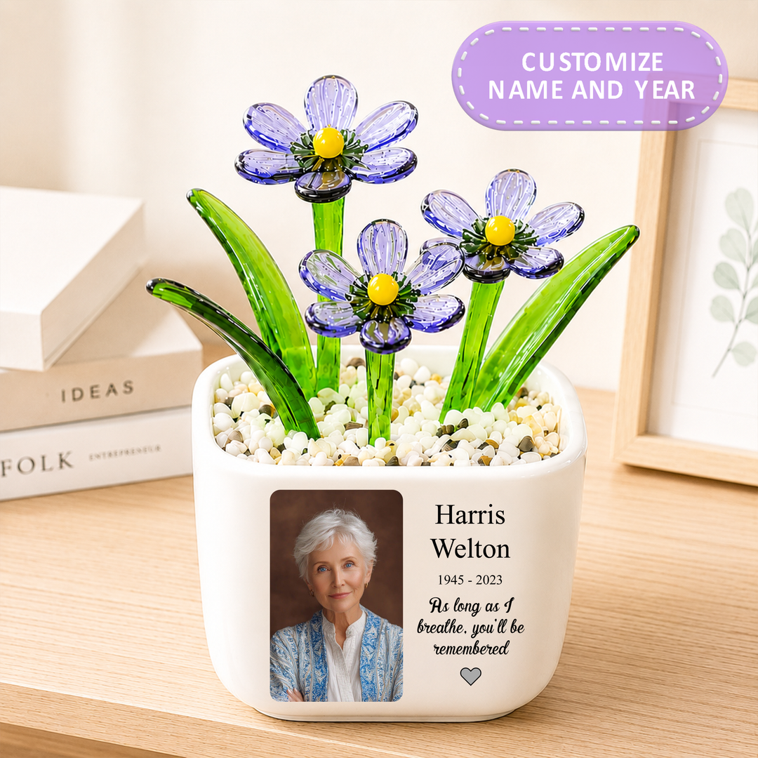As Long As I Breathe - Personalized Baby Memorial Flower Pot - Gift For Family Members