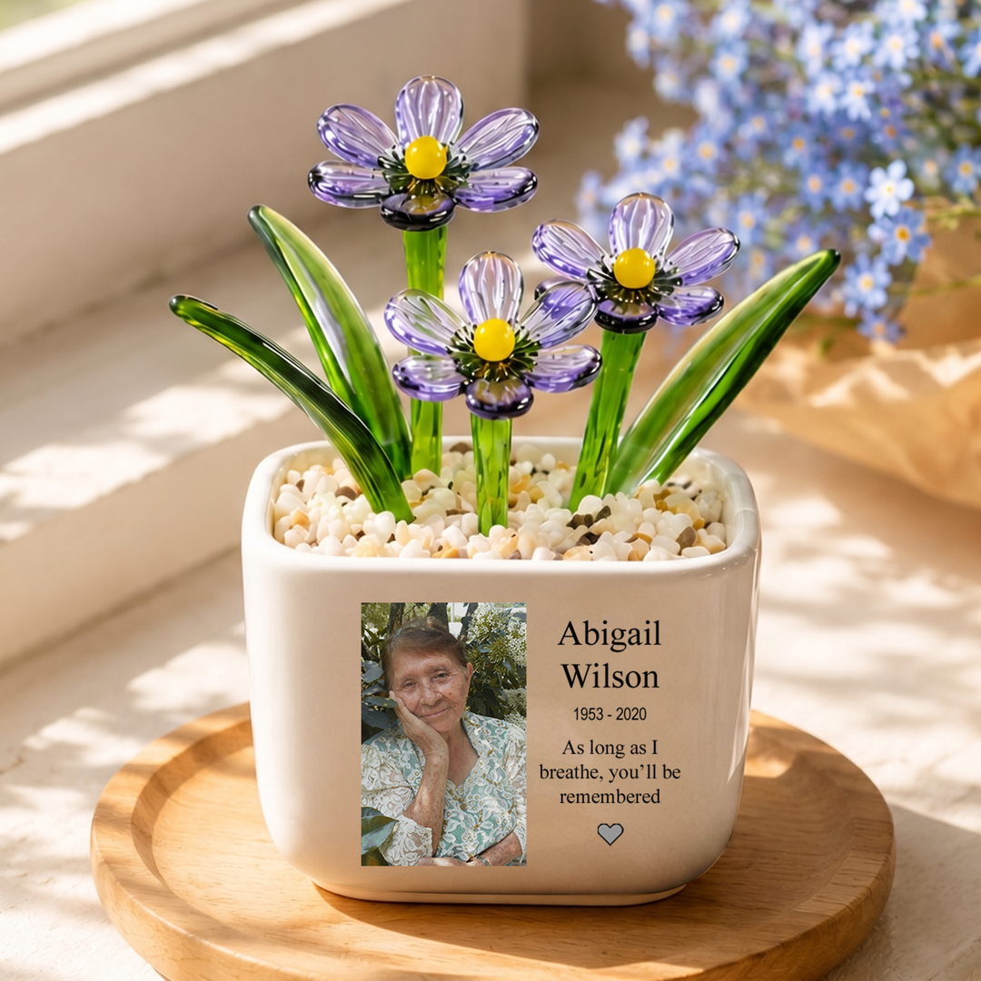 As Long As I Breathe - Personalized Baby Memorial Flower Pot - Gift For Family Members