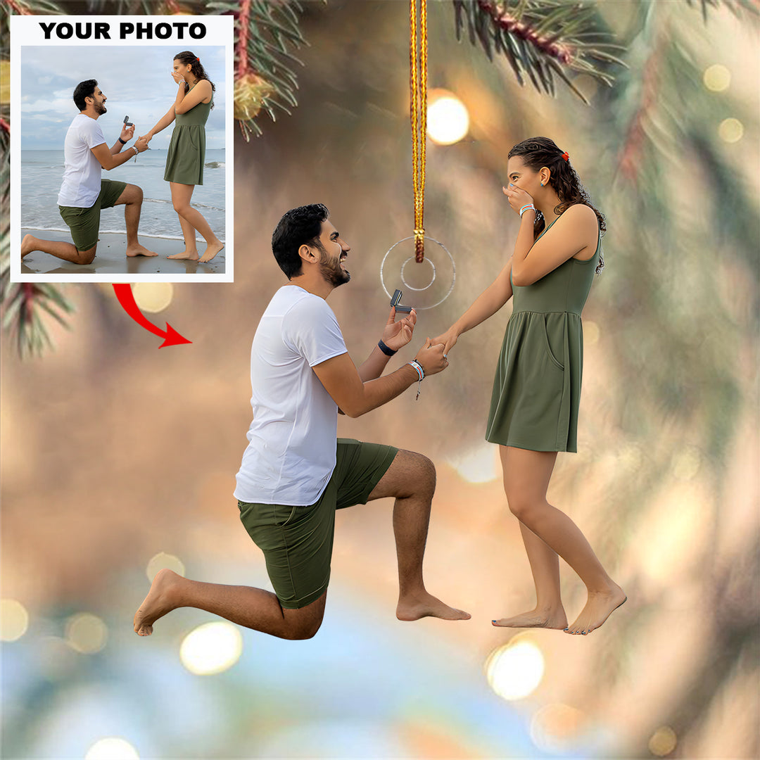 The Day We Said Yes - Personalized Photo Mica Ornament - Christmas Gift For Family Members, Couples