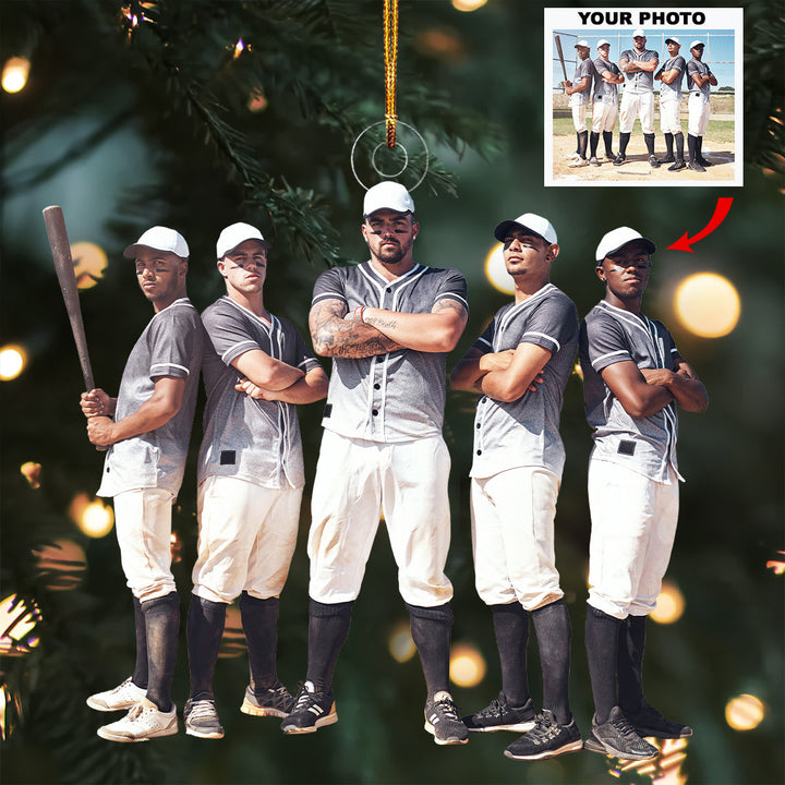 Base Bros - Personalized Photo Mica Ornament - Gift For Baseball Lover, Baseball Player, Family Member