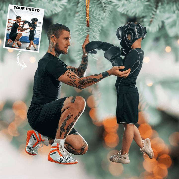 Little Champ - Personalized Photo Mica Ornament - Gift For Boxing Players, Boxing Lovers, Family Members