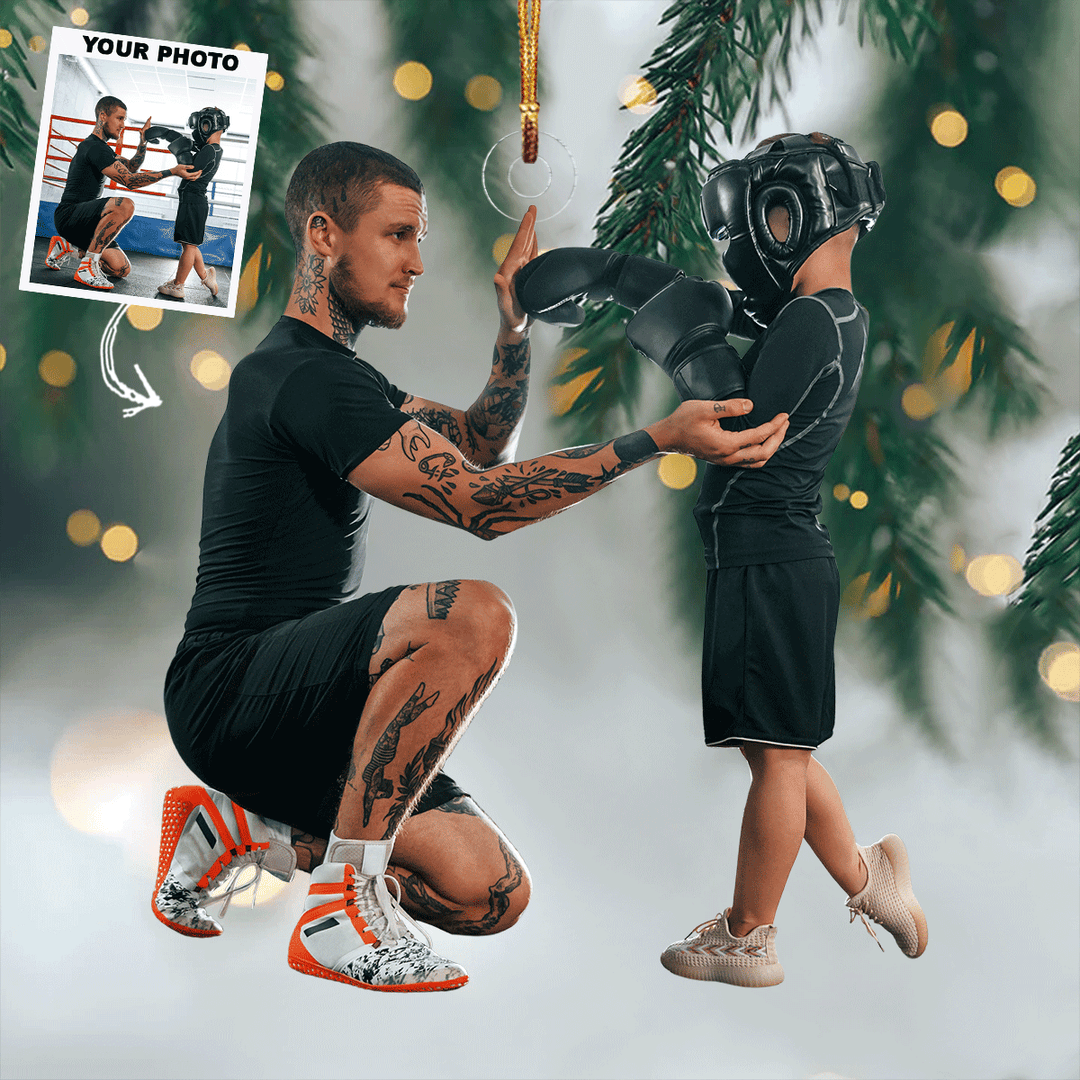 Little Champ - Personalized Photo Mica Ornament - Gift For Boxing Players, Boxing Lovers, Family Members