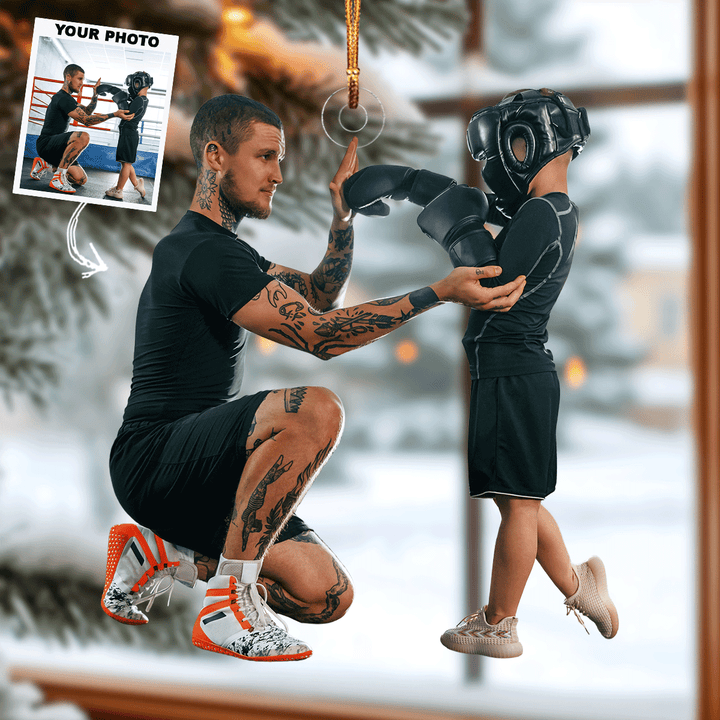 Little Champ - Personalized Photo Mica Ornament - Gift For Boxing Players, Boxing Lovers, Family Members